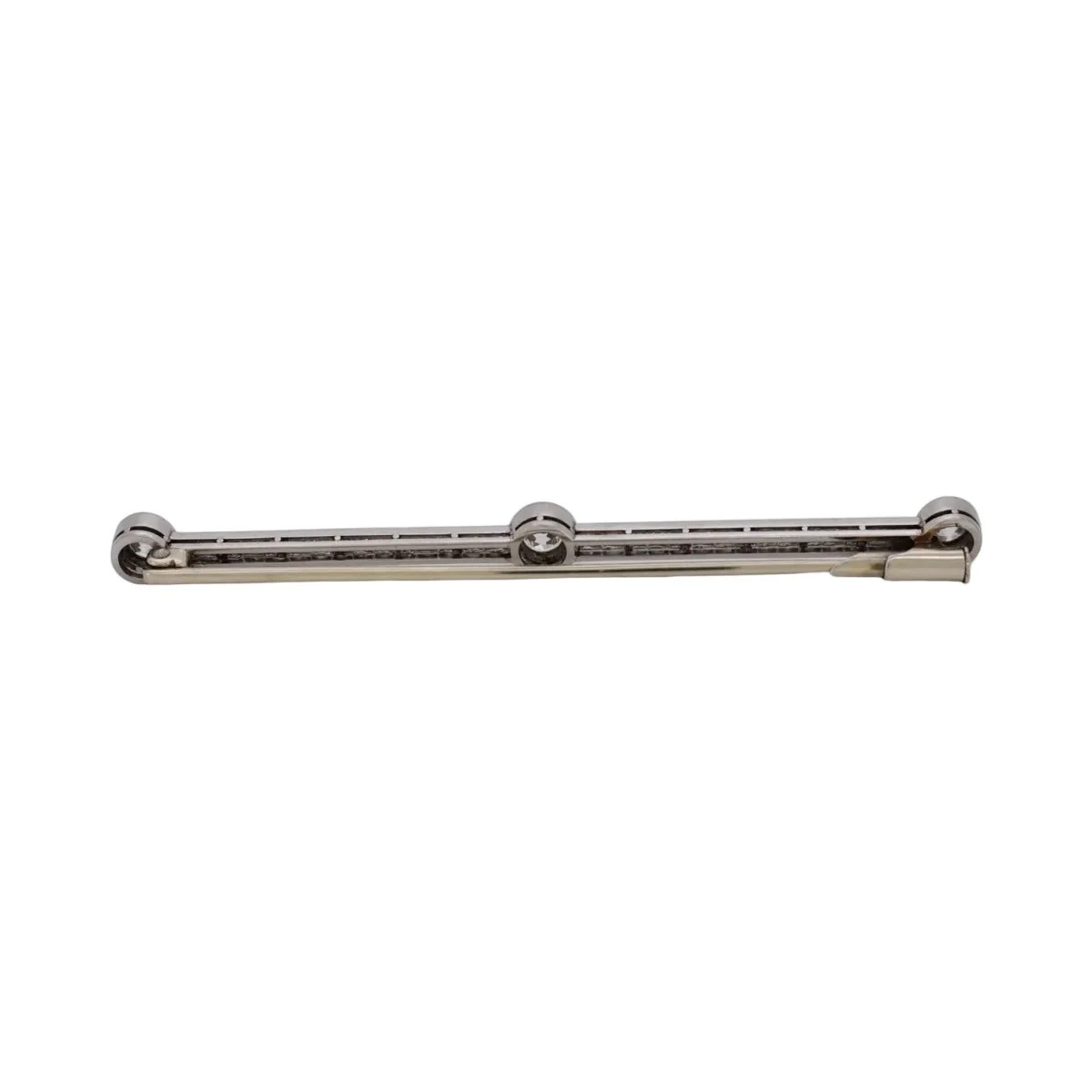 Broche Barrette en or blanc, platine et diamants - Image 3