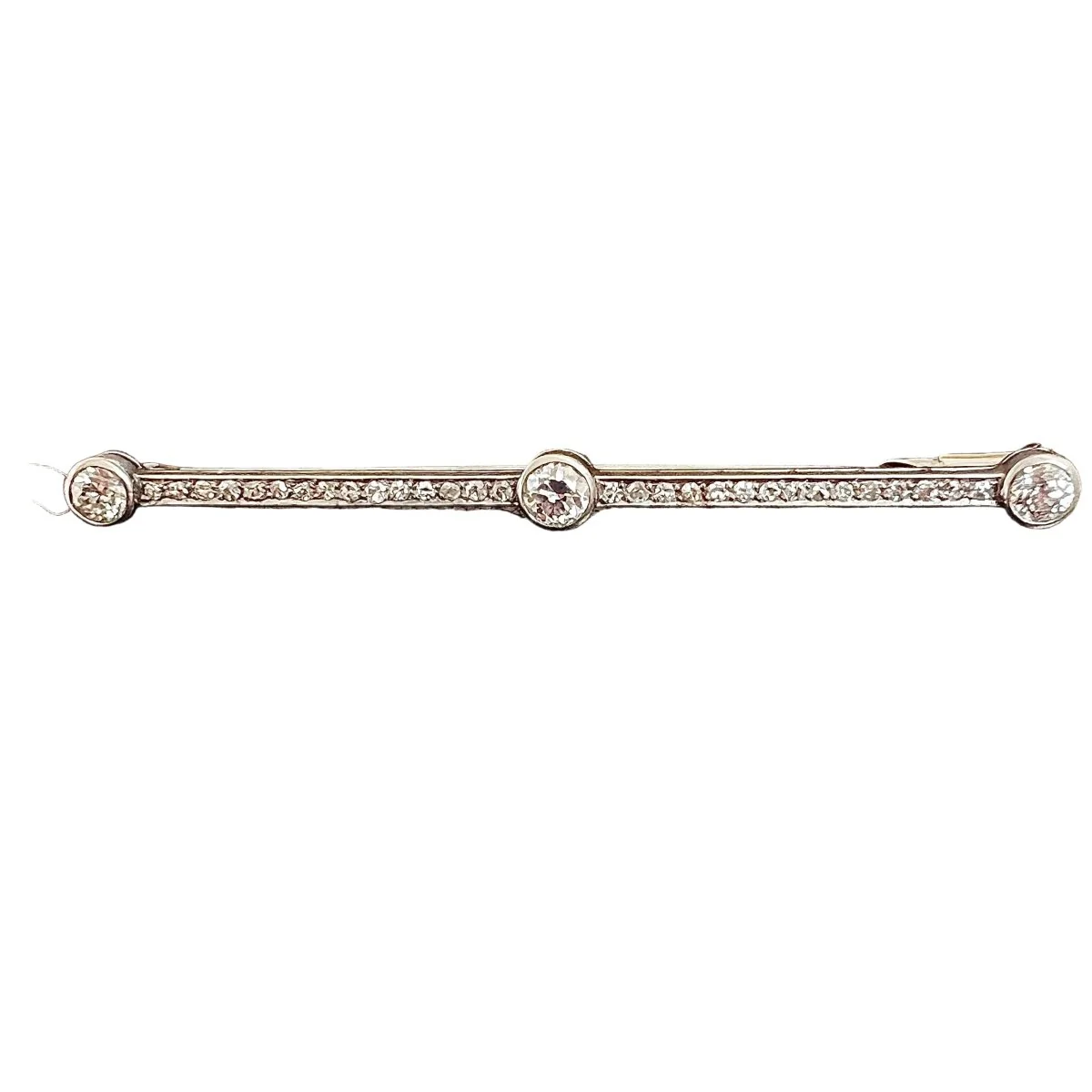 Broche Barrette en or blanc, platine et diamants - Image 5