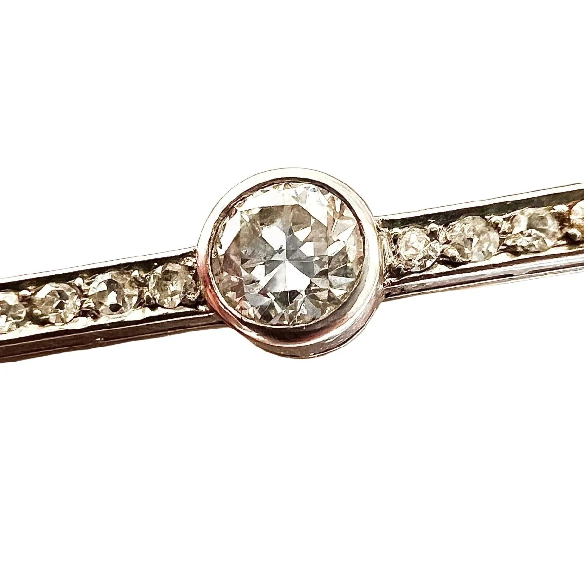 Broche Barrette en or blanc, platine et diamants - Image 6