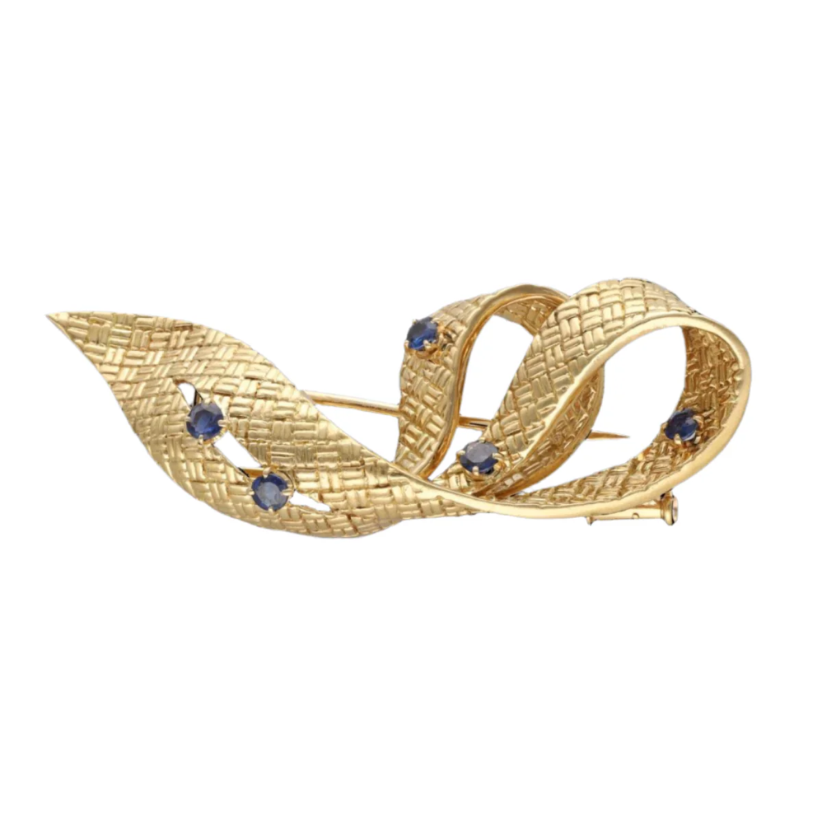 Broche BOUCHERON en or jaune et saphirs