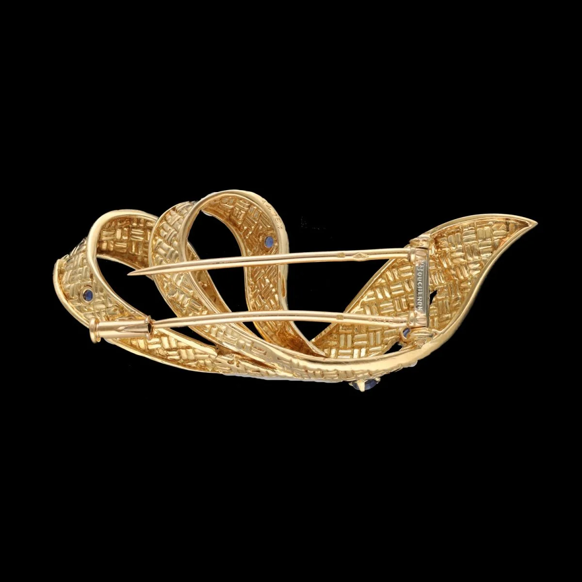 Broche BOUCHERON en or jaune et saphirs - Image 3