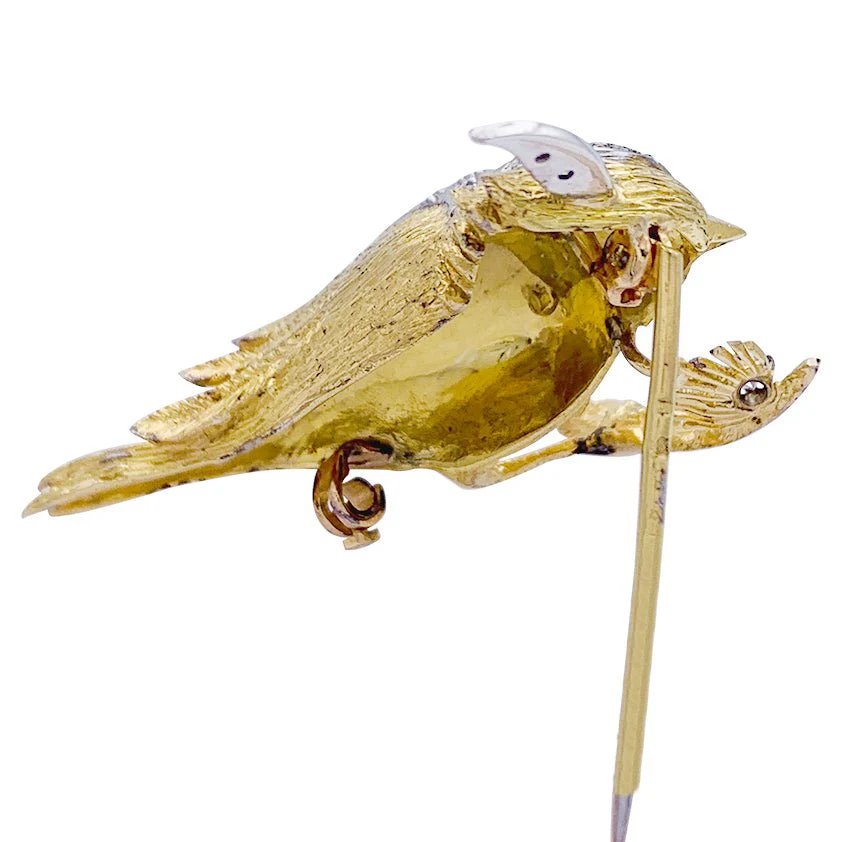 Broche Boucheron, "Oiseau sur sa branche", or jaune, platine - Image 9