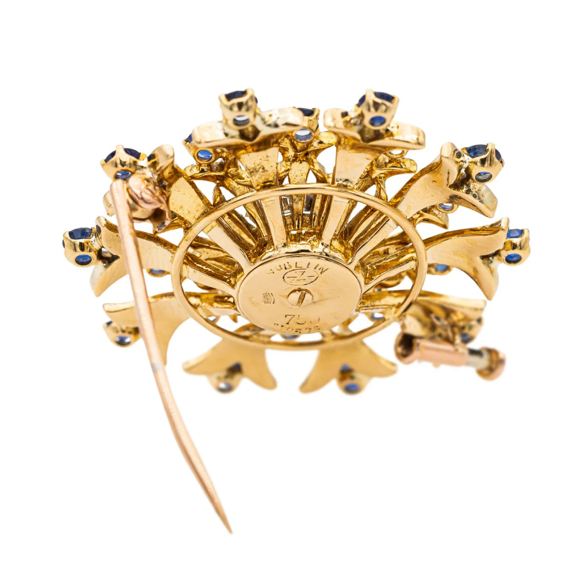 Broche Fleur en or jaune et diamants - Image 6