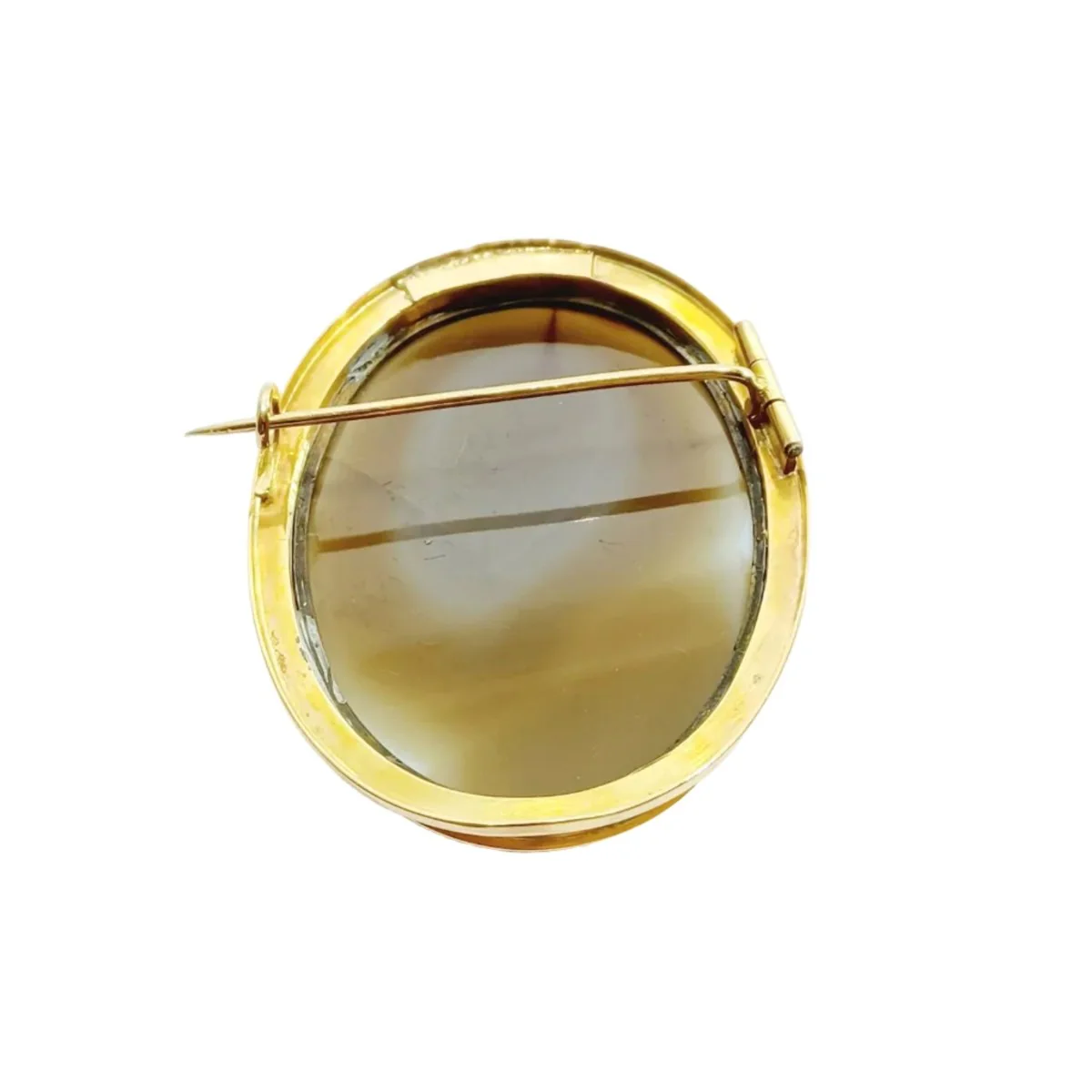Broche Camée en or jaune et agate - Image 4