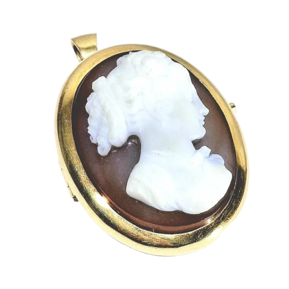 Broche Camée en or rose et agate - Image 3