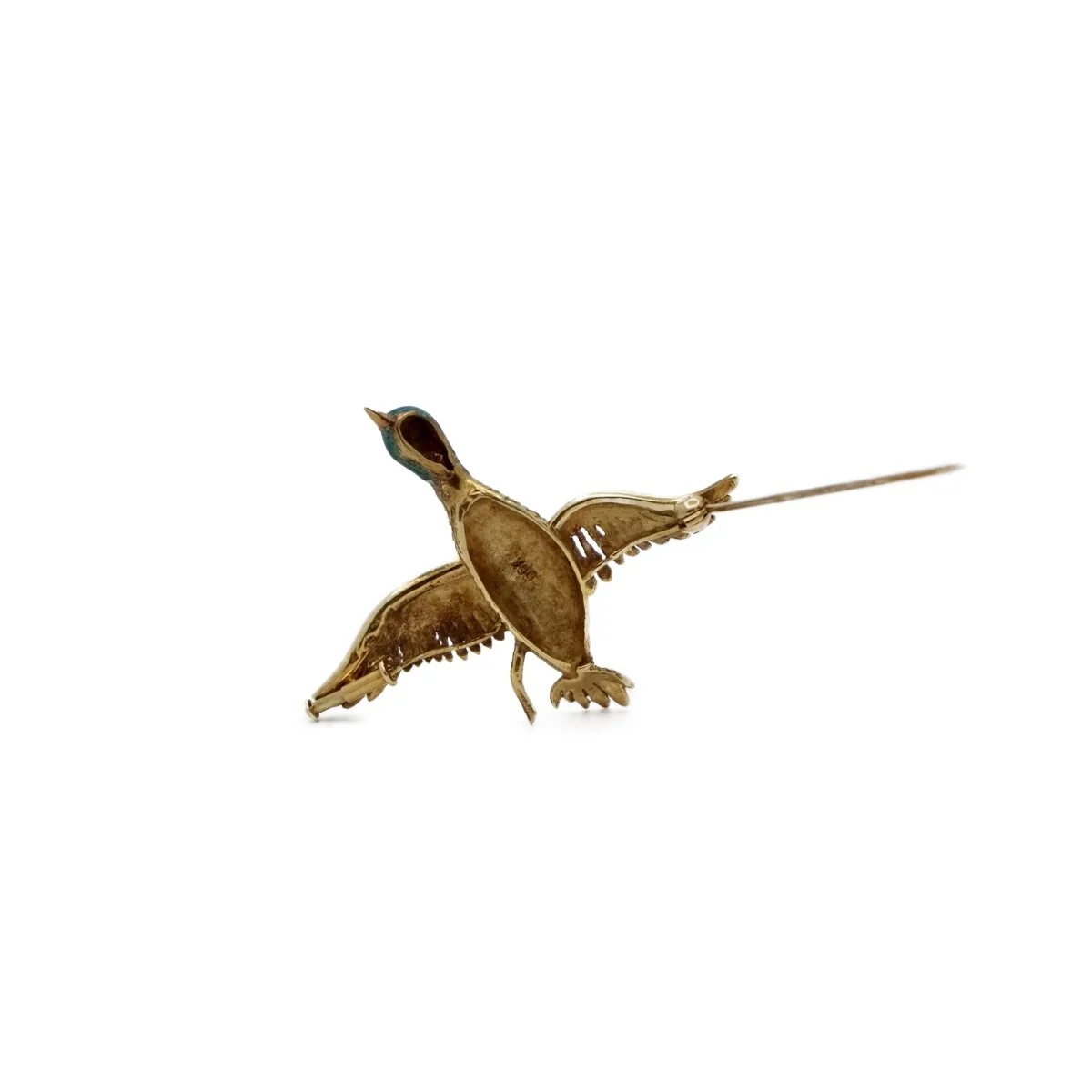 Broche canard en or jaune et diamant - Image 3