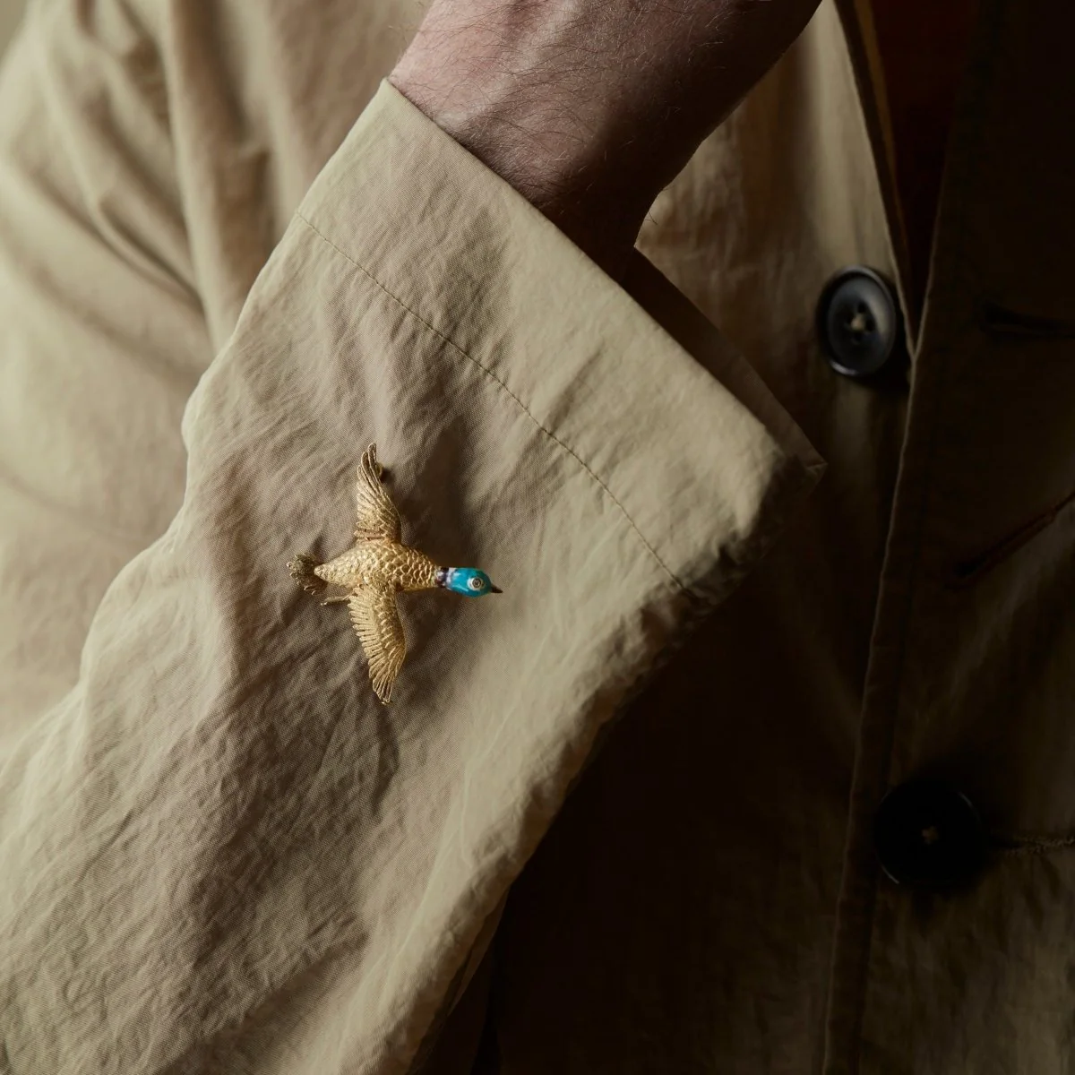 Broche canard en or jaune et diamant - Image 2