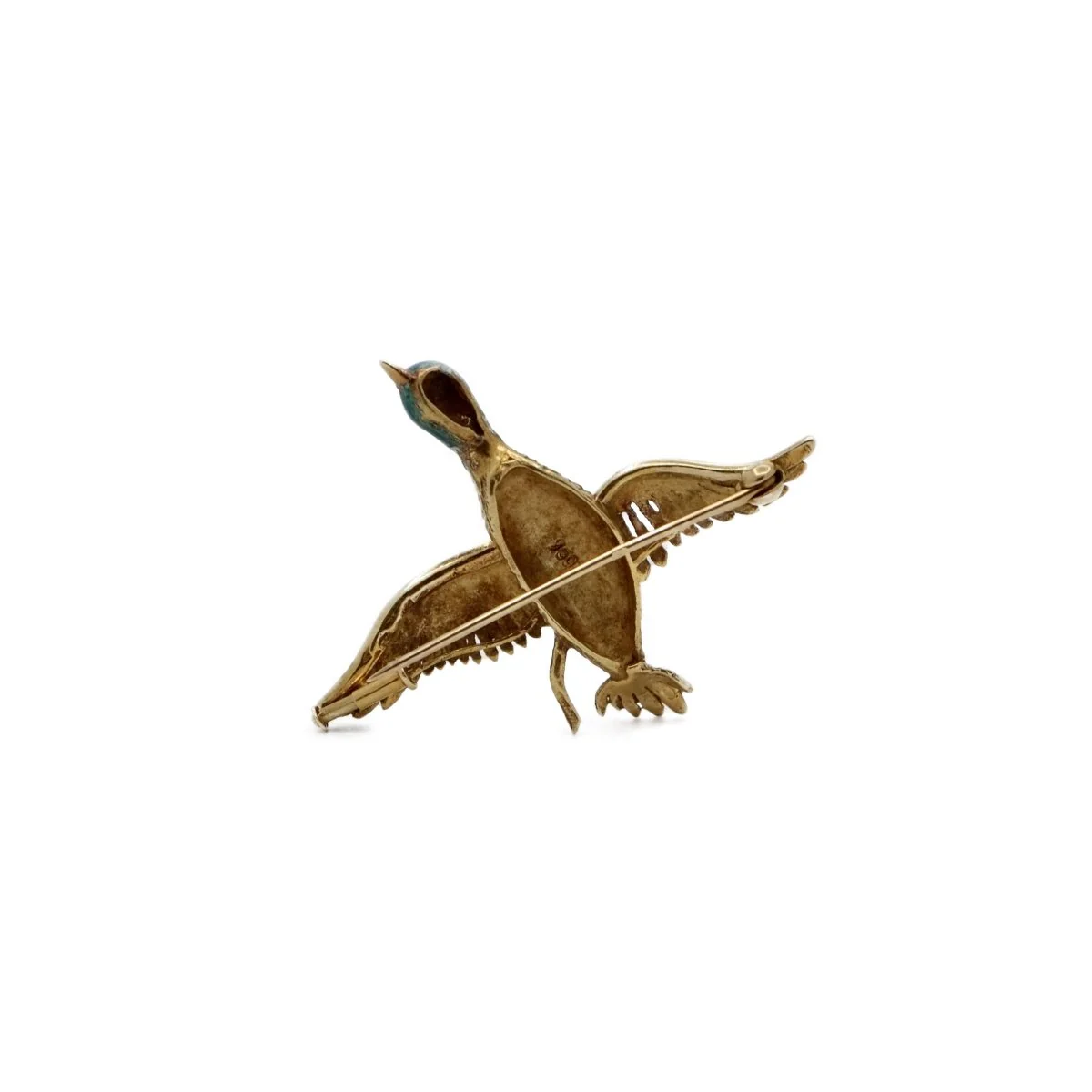 Broche canard en or jaune et diamant - Image 4