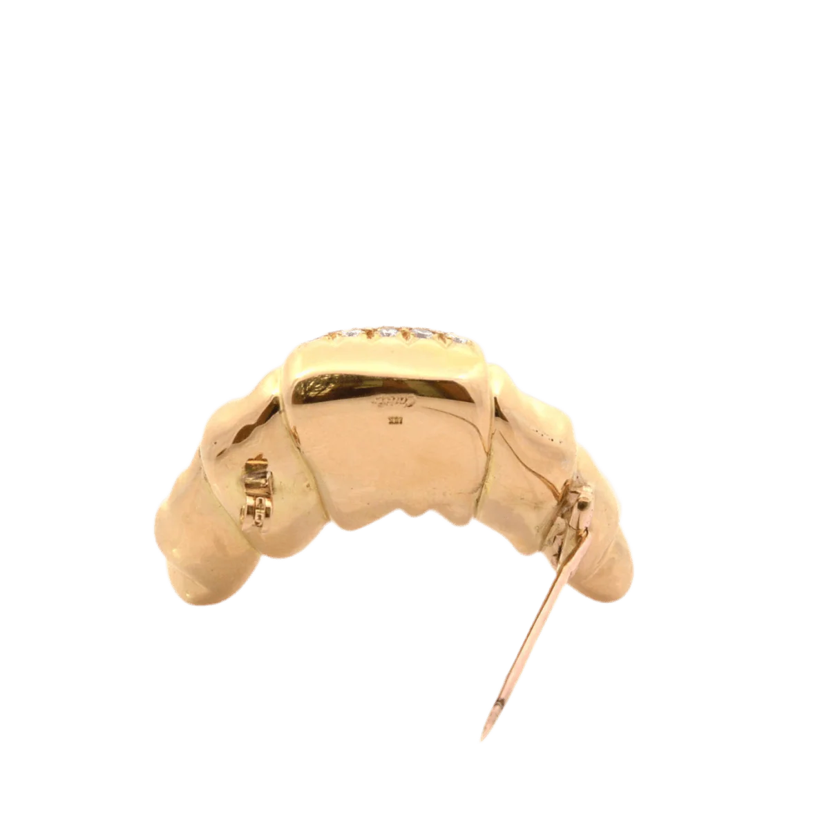 Broche Épingle CARTIER "Croissant" en or jaune et diamants - Image 2