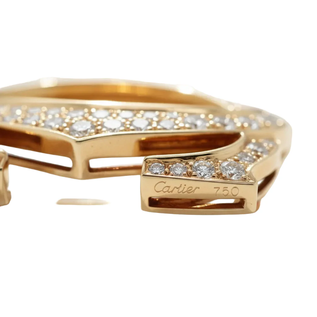 Cartier - Broche Vintage - Motif Double C - Or jaune et Diamants - Image 6
