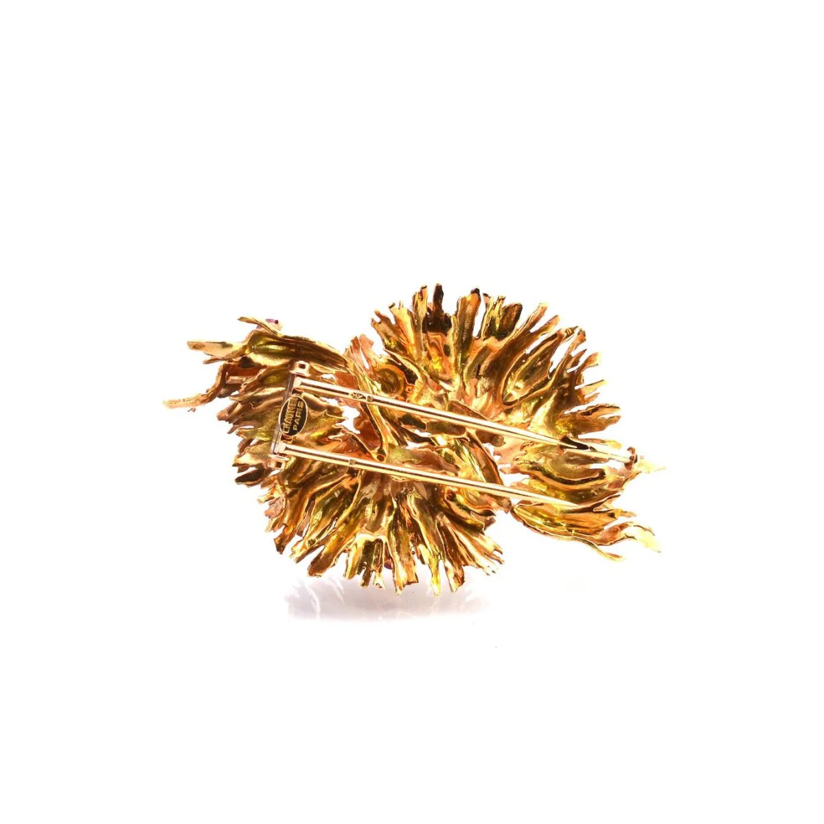 Broche CHAUMET en or jaune, rubis et diamants - Image 3