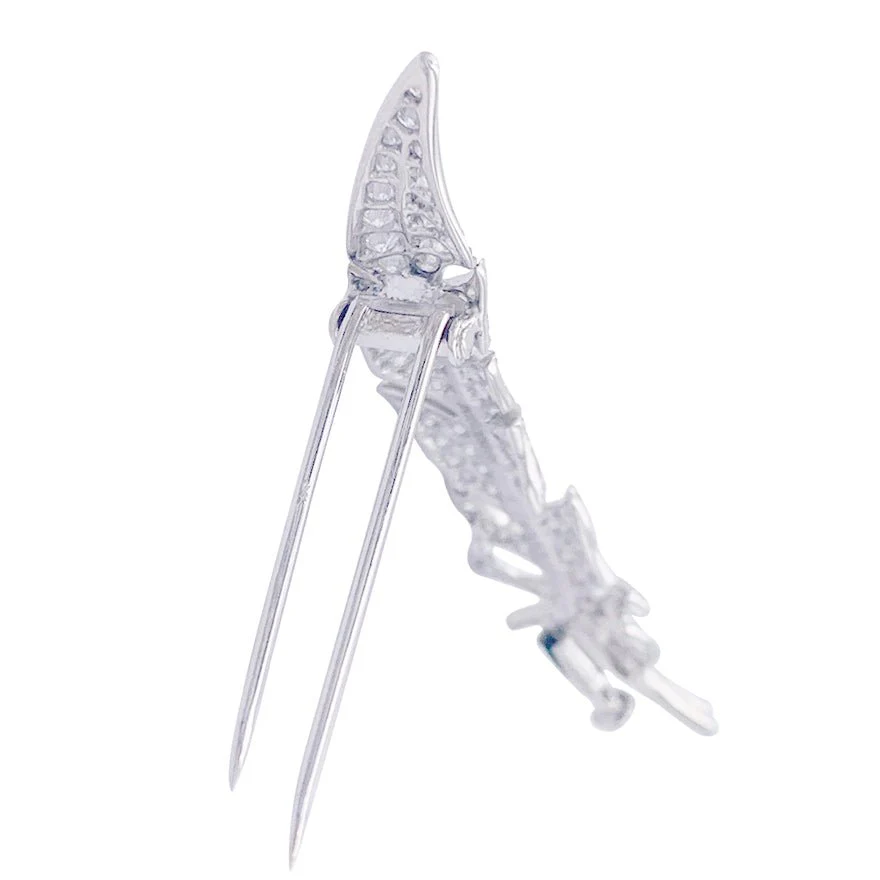 Broche CHAUMET "Plume" en or blanc et diamants - Image 3