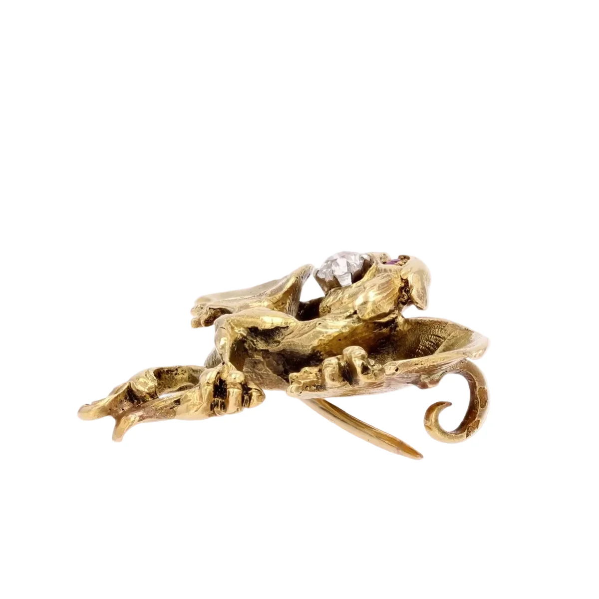 Broche Épingle en or jaune, rubis et diamant - Image 3