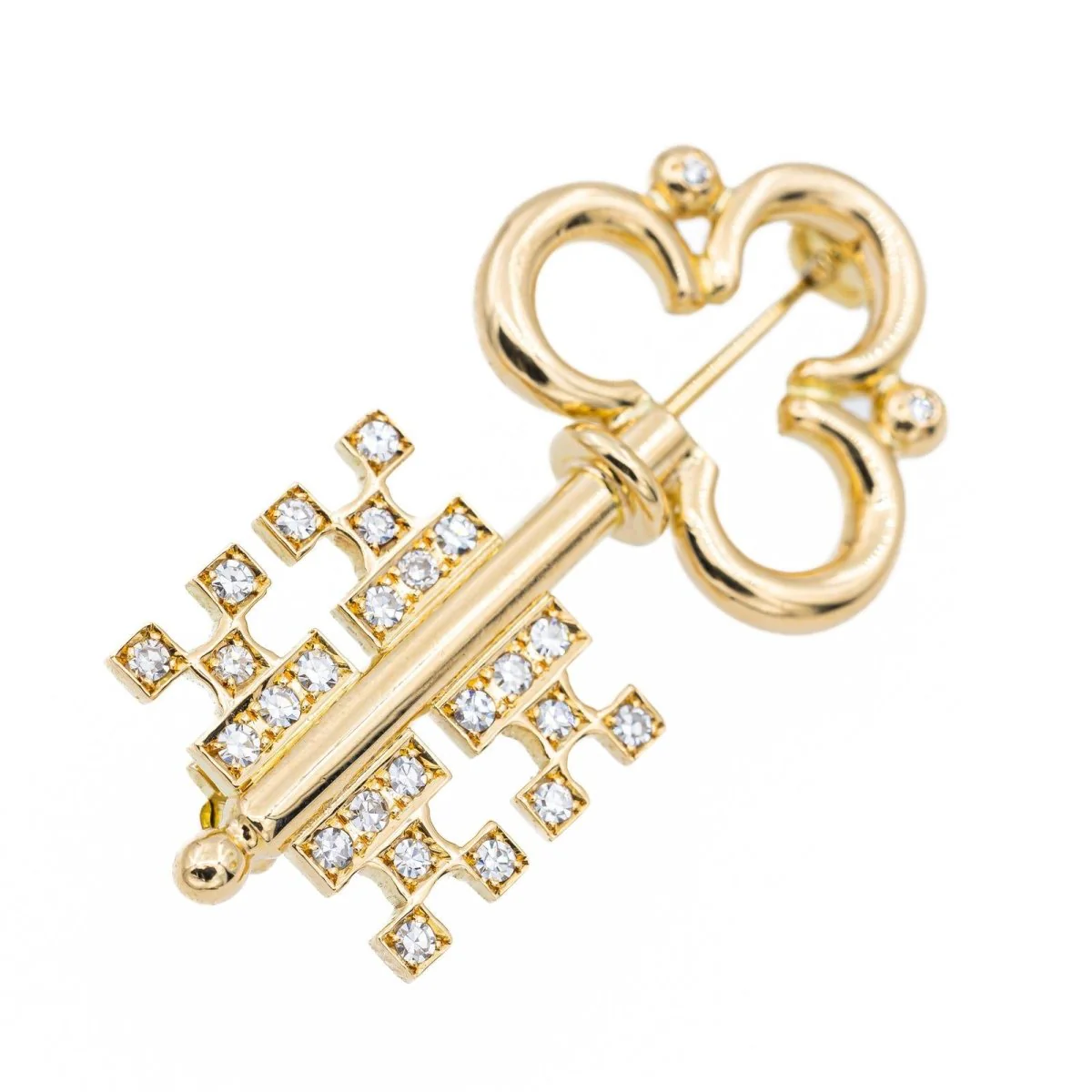 Broche Clé Or jaune Diamant - Image 3