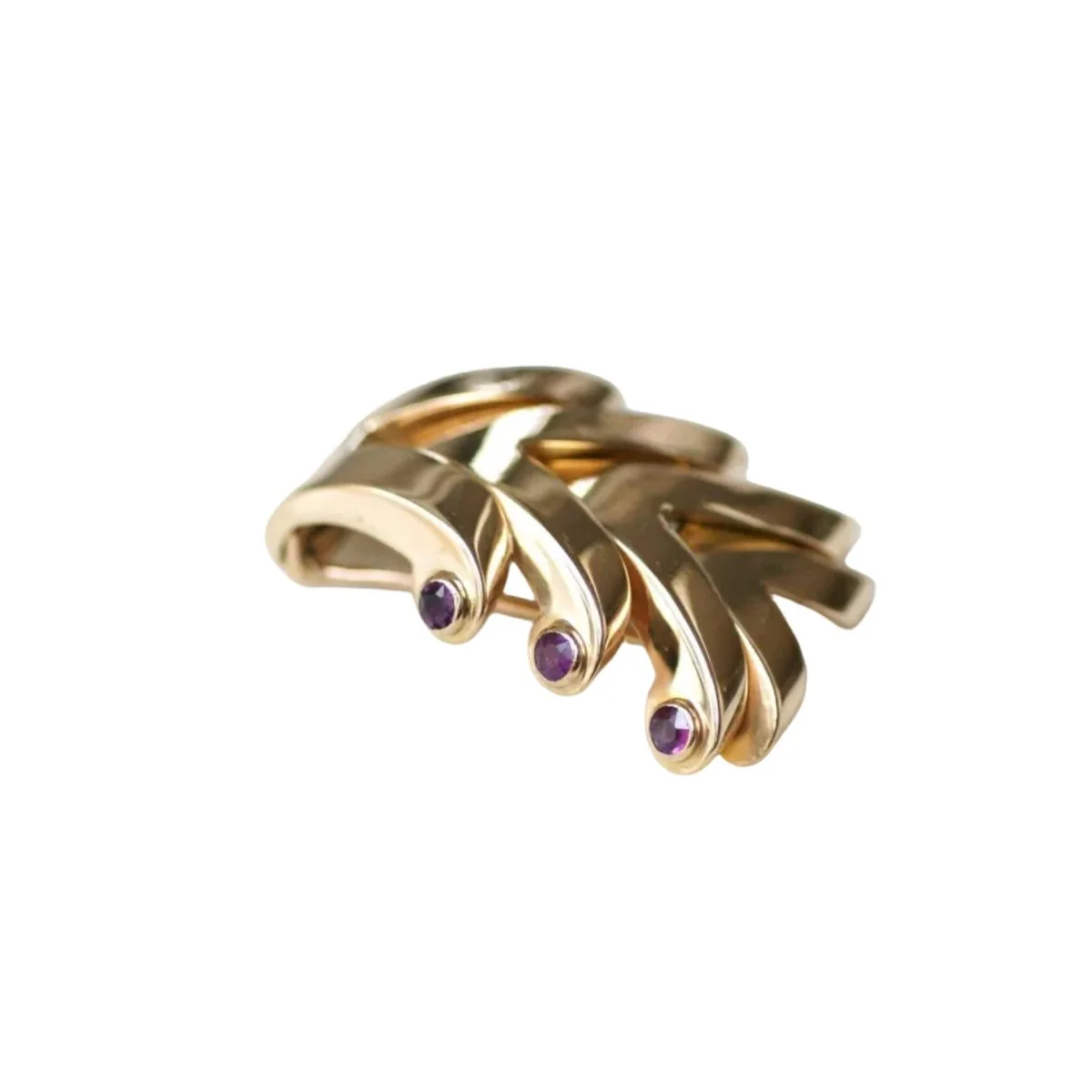 Broche BOUCHERON clip en or rose et rubis - Image 4