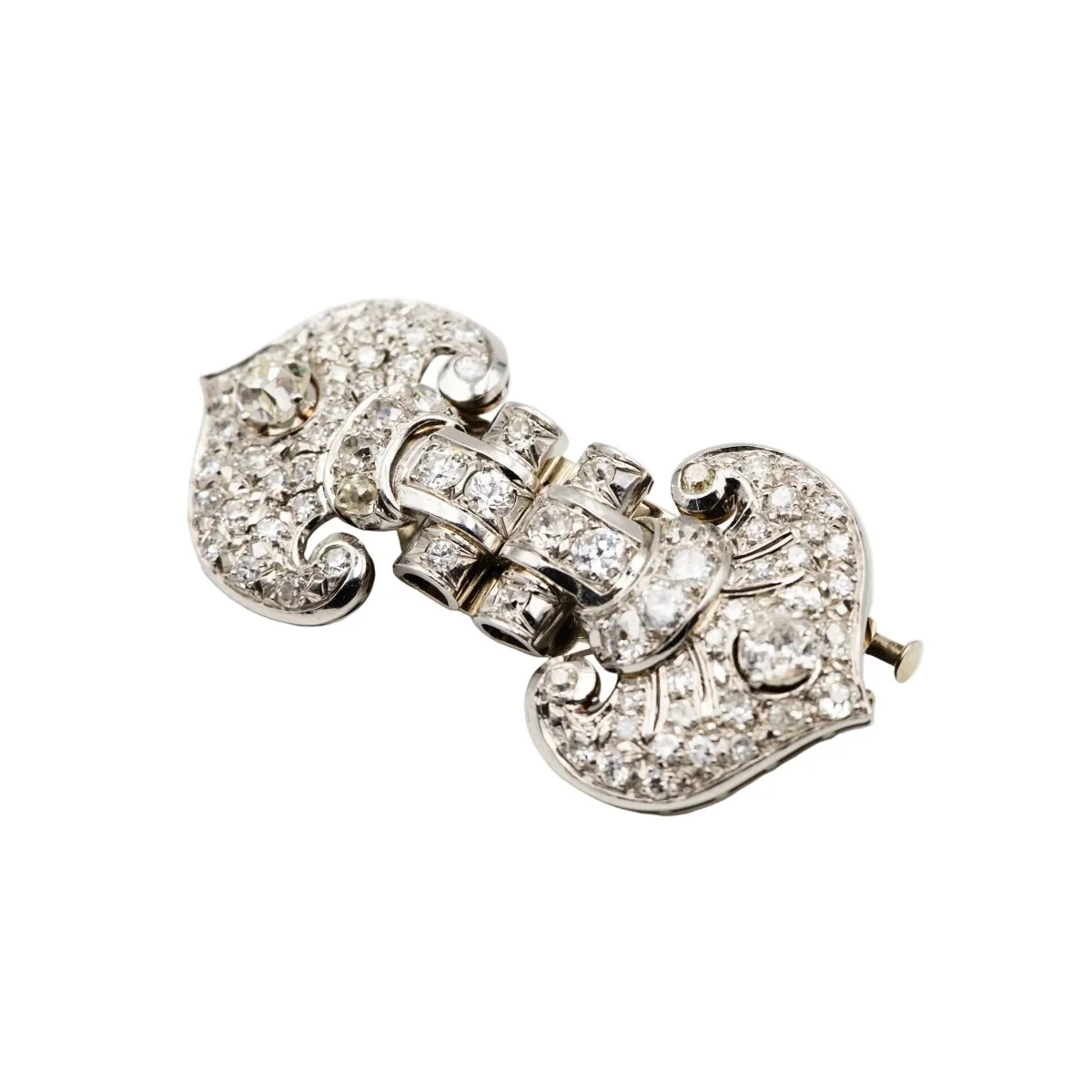 Broche Clip en or blanc et diamants - Image 3