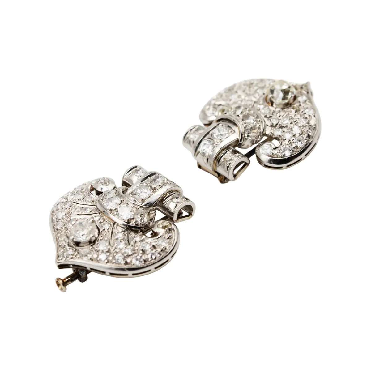 Broche Clip en or blanc et diamants - Image 7