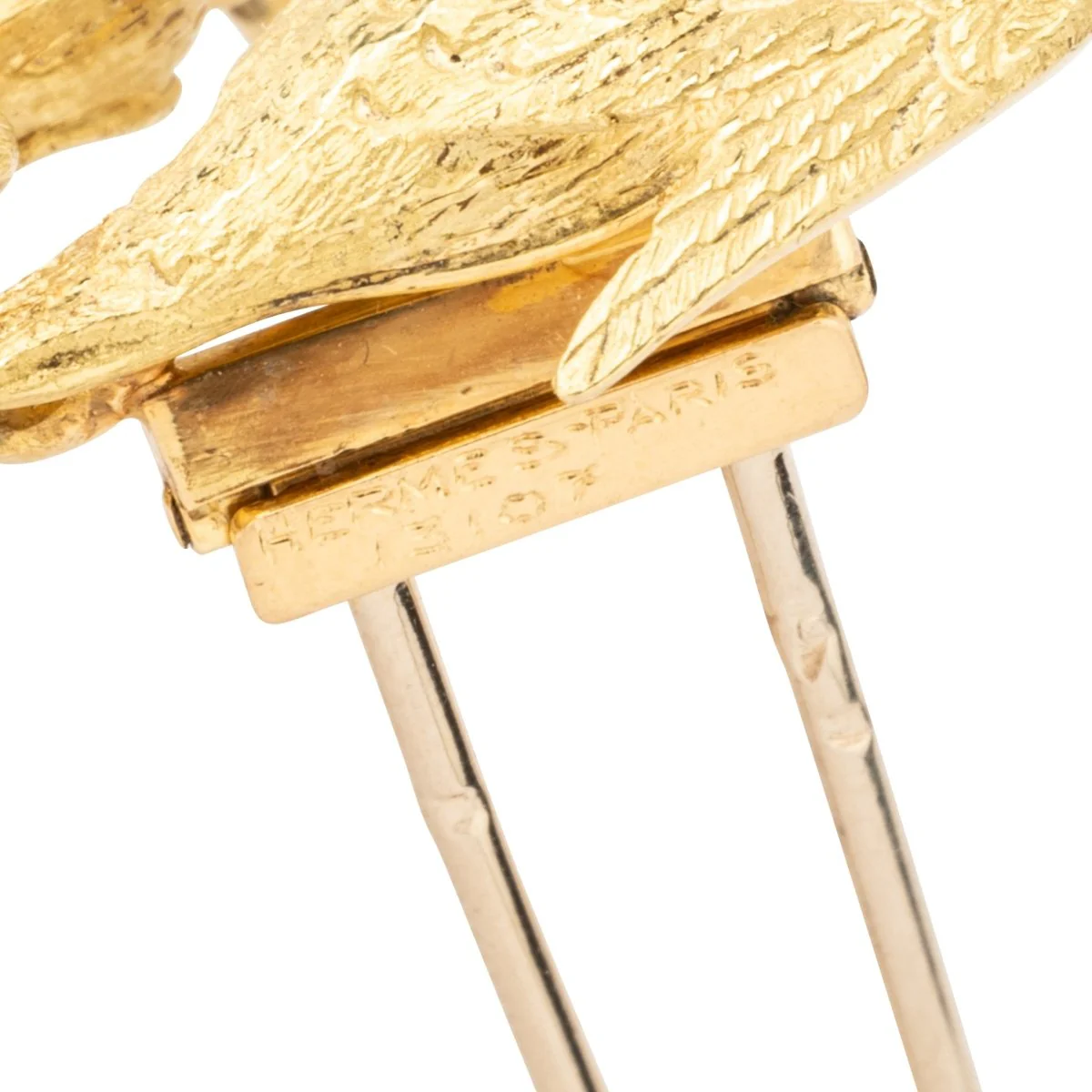Broche Clip HERMÈS par GEORGES LENFANT "Bécasses" en or jaune et saphirs - Image 3