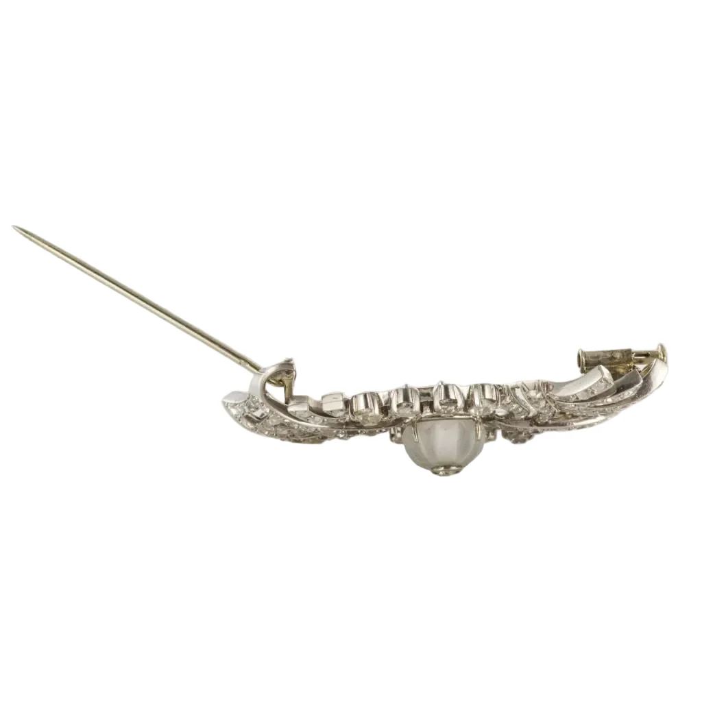 Broche Épingle en or blanc, platine et diamants - Image 4