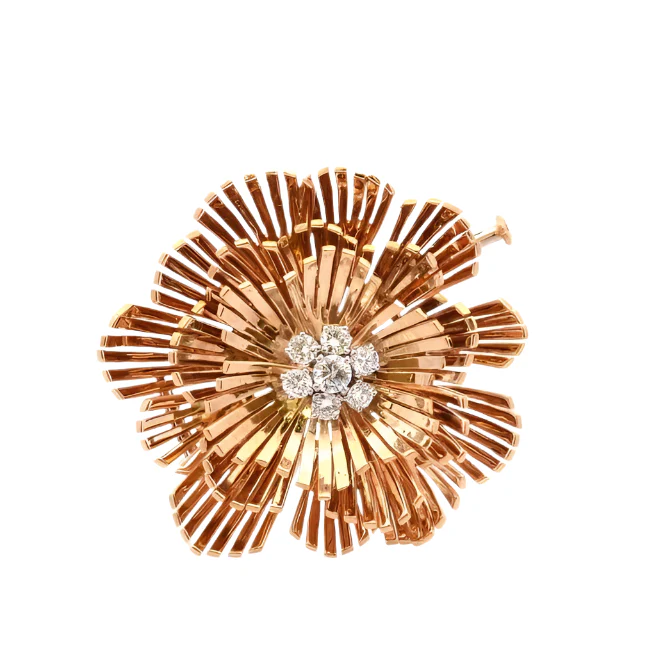 Broche en or jaune et diamants - Image 2