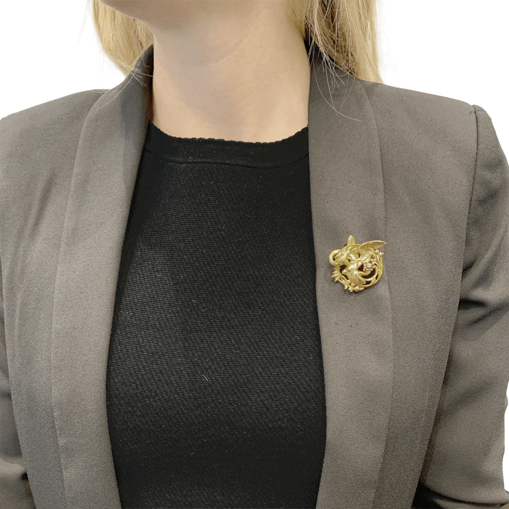 Broche Épingle en or jaune et diamant - Image 2