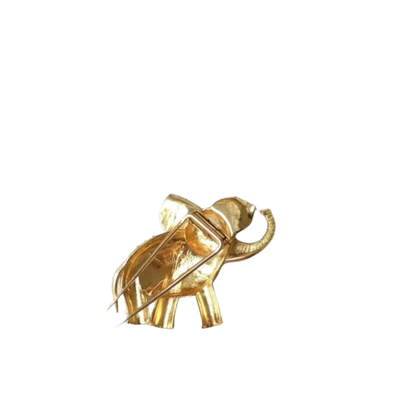 Broche éléphant vintage or amati - Image 3