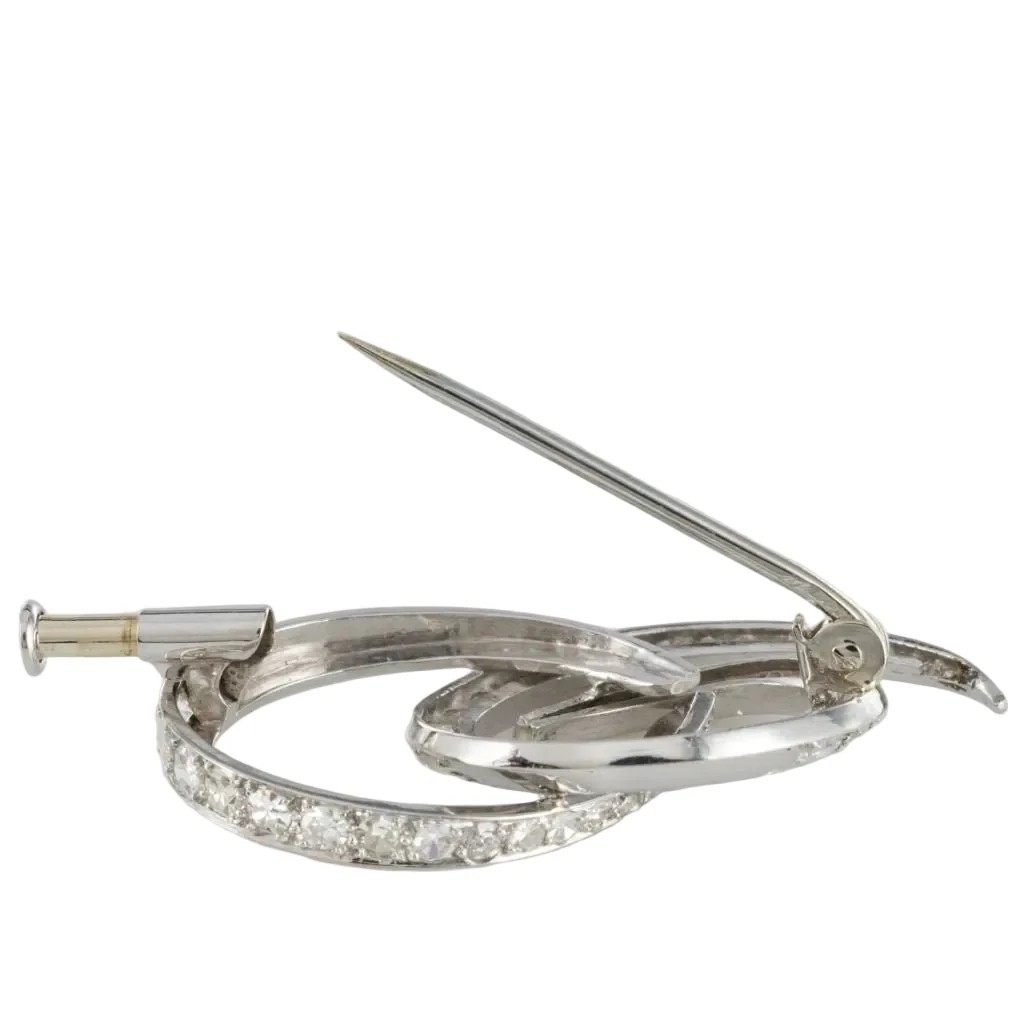 Broche en or blanc et diamants - Image 4