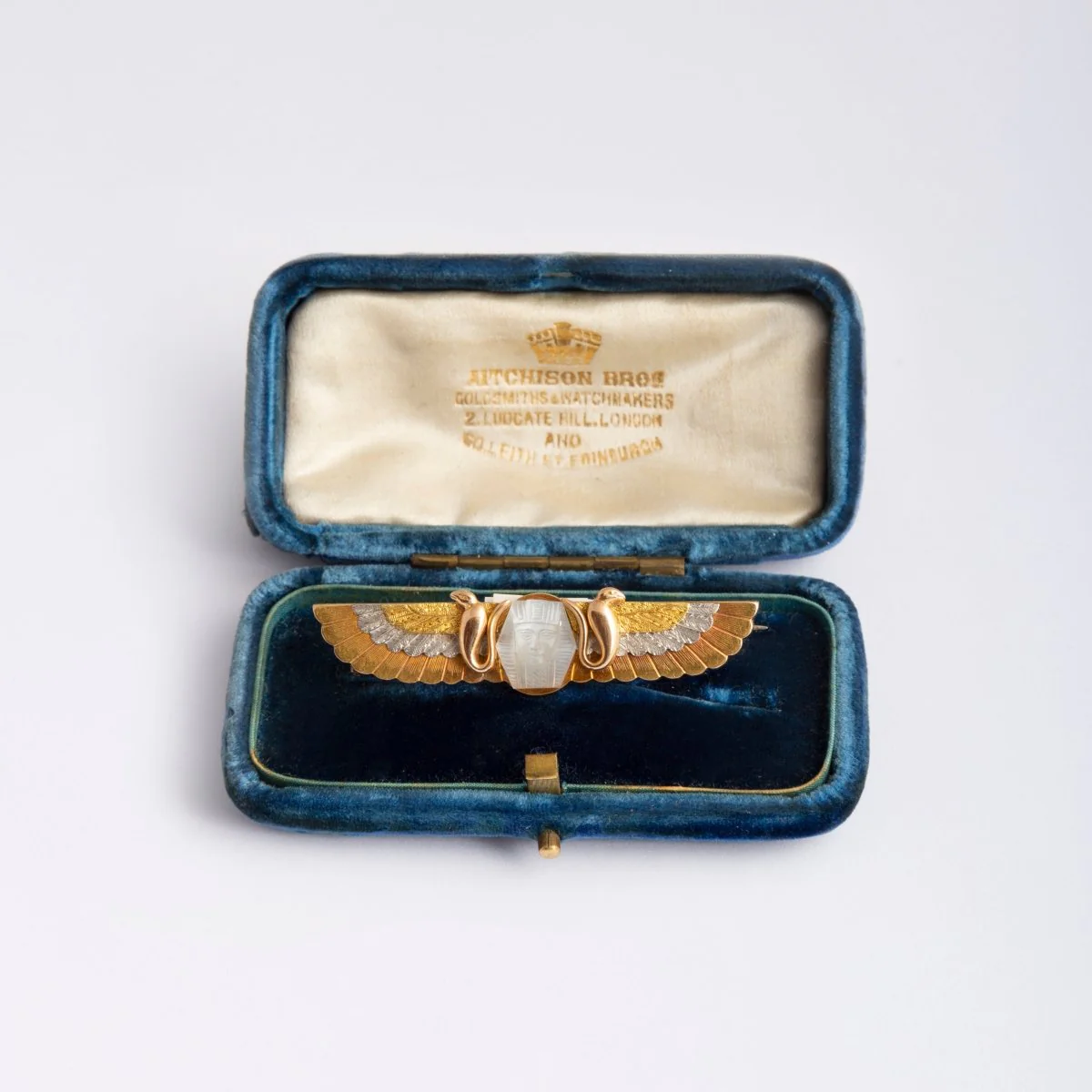 Broche en or jaune "tête égyptienne" - Image 3