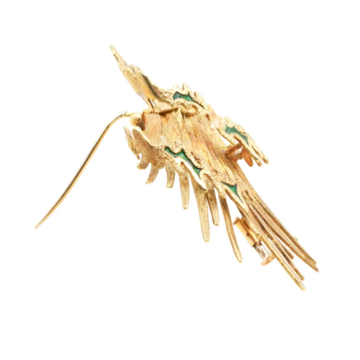 Broche Épingle BECKER & BRASIER "Volcan" en or jaune et émail - Image 4