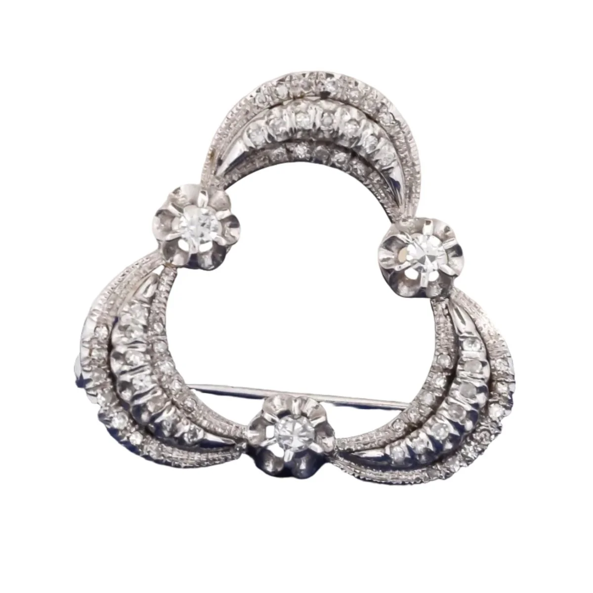 Broche Épingle en or blanc et diamants