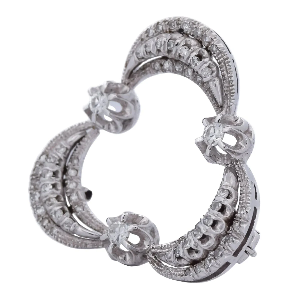 Broche Épingle en or blanc et diamants - Image 2