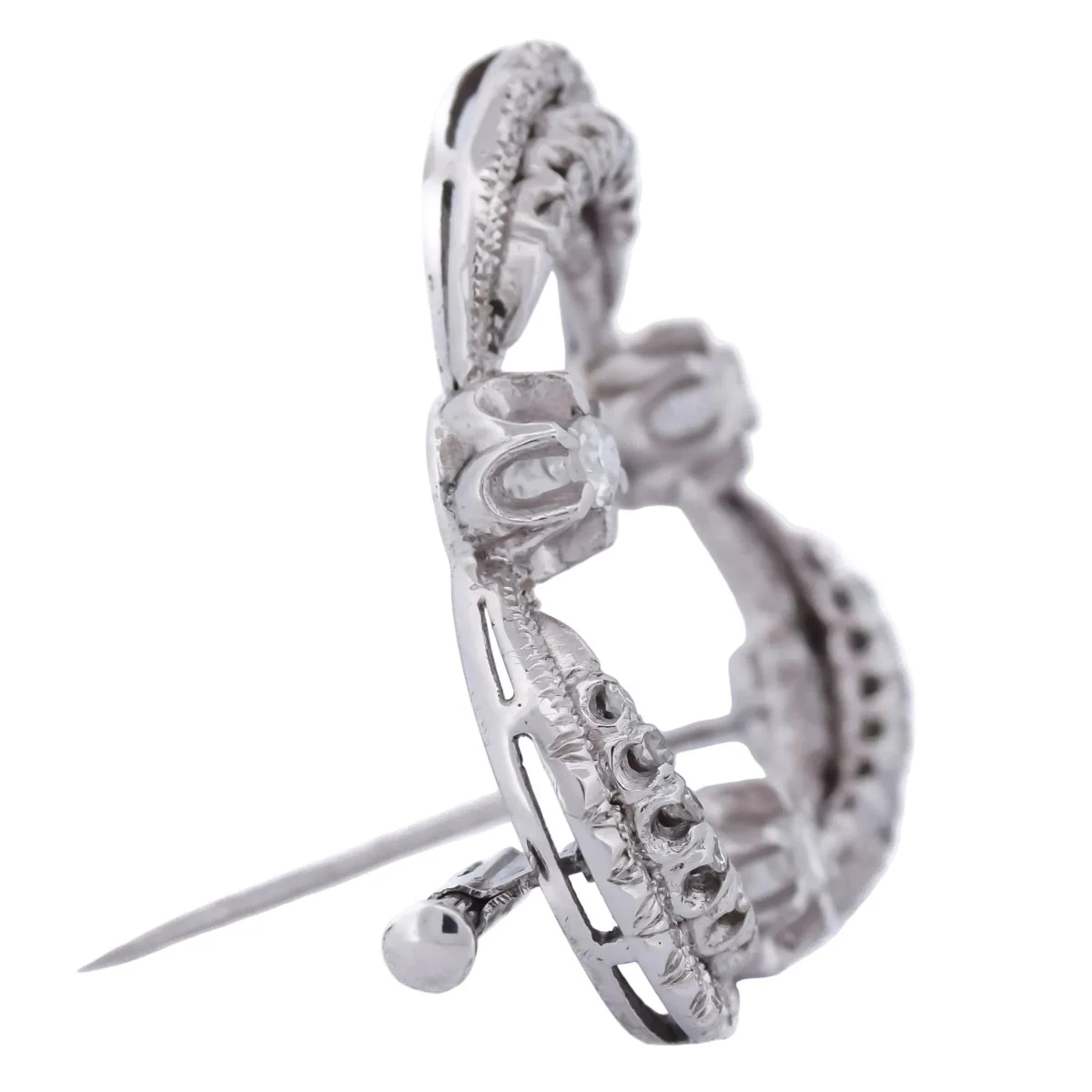 Broche Épingle en or blanc et diamants - Image 5