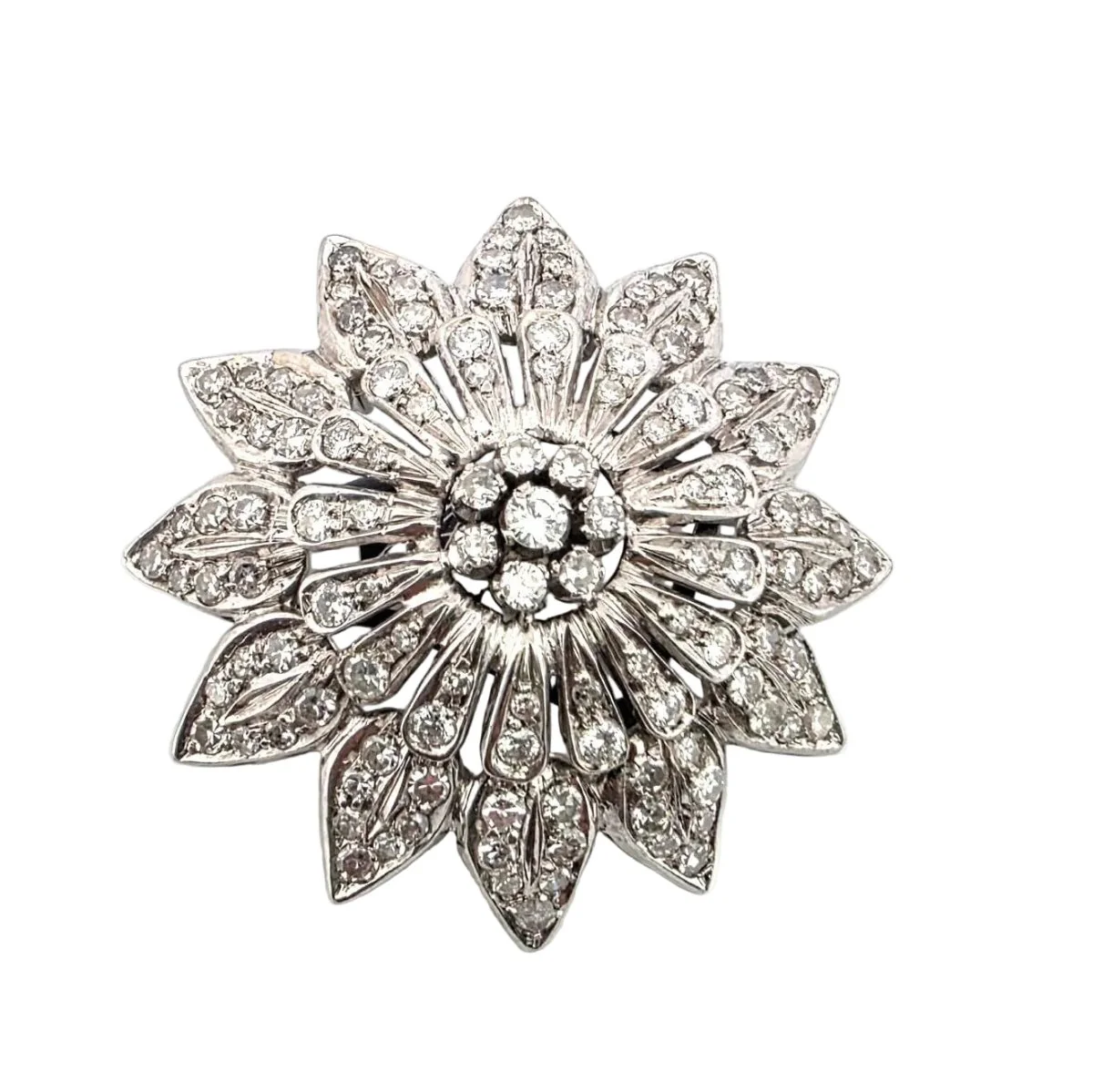 Broche Épingle en or blanc et diamants