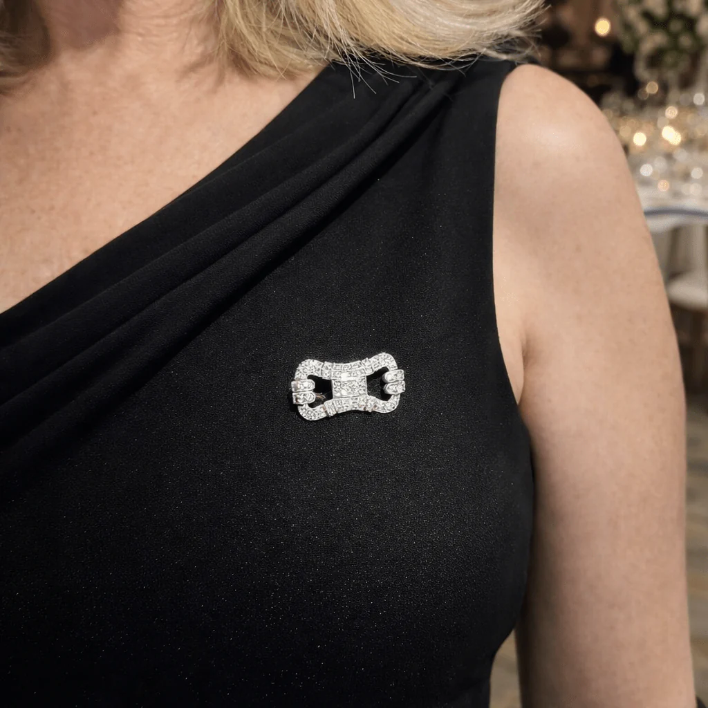 Broche Épingle en or blanc et diamants - Image 7