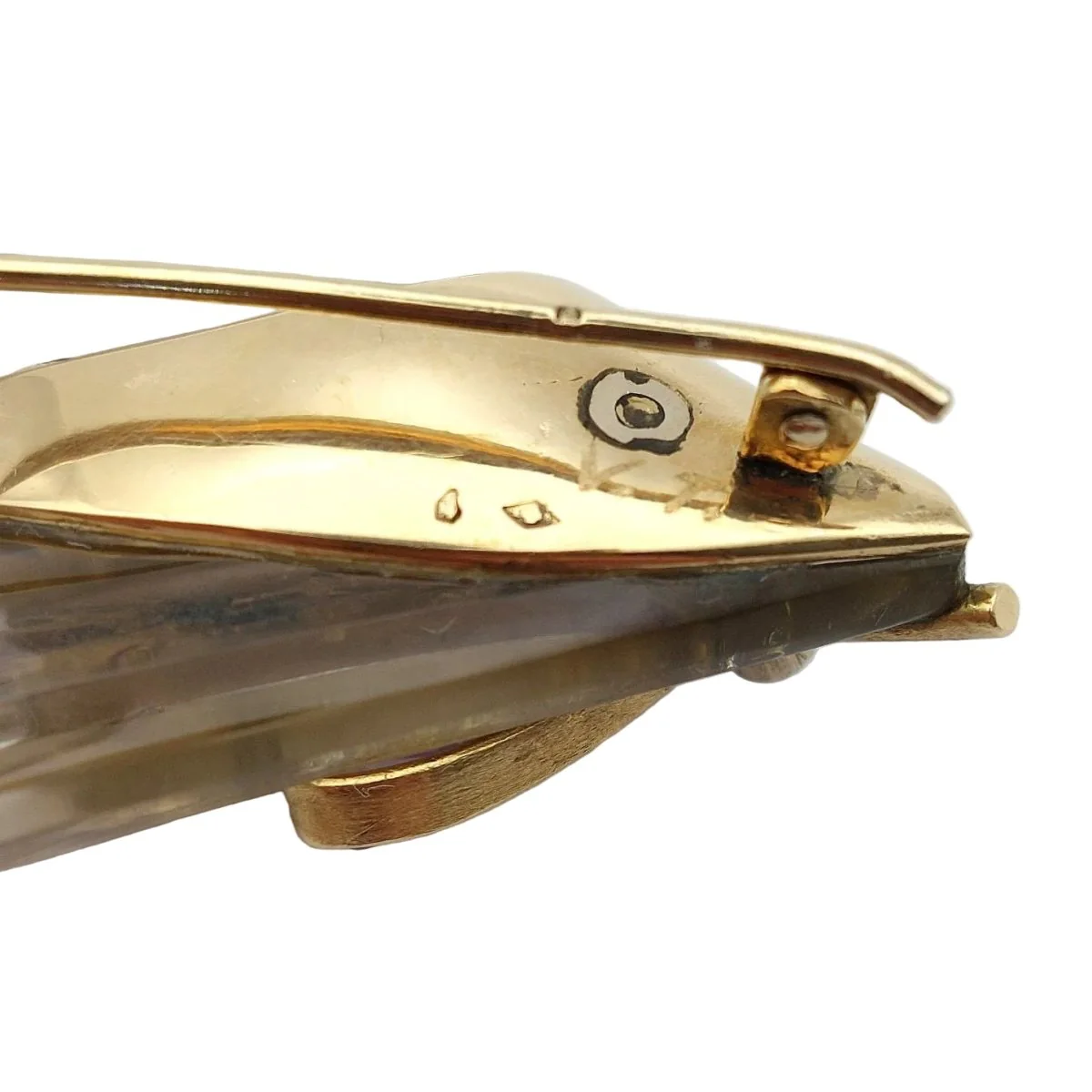 Broche Épingle en or blanc, or jaune, cristal de roche, émeraudes, saphirs, aigues-marines, citrines, améthystes et tourmalines - Image 6