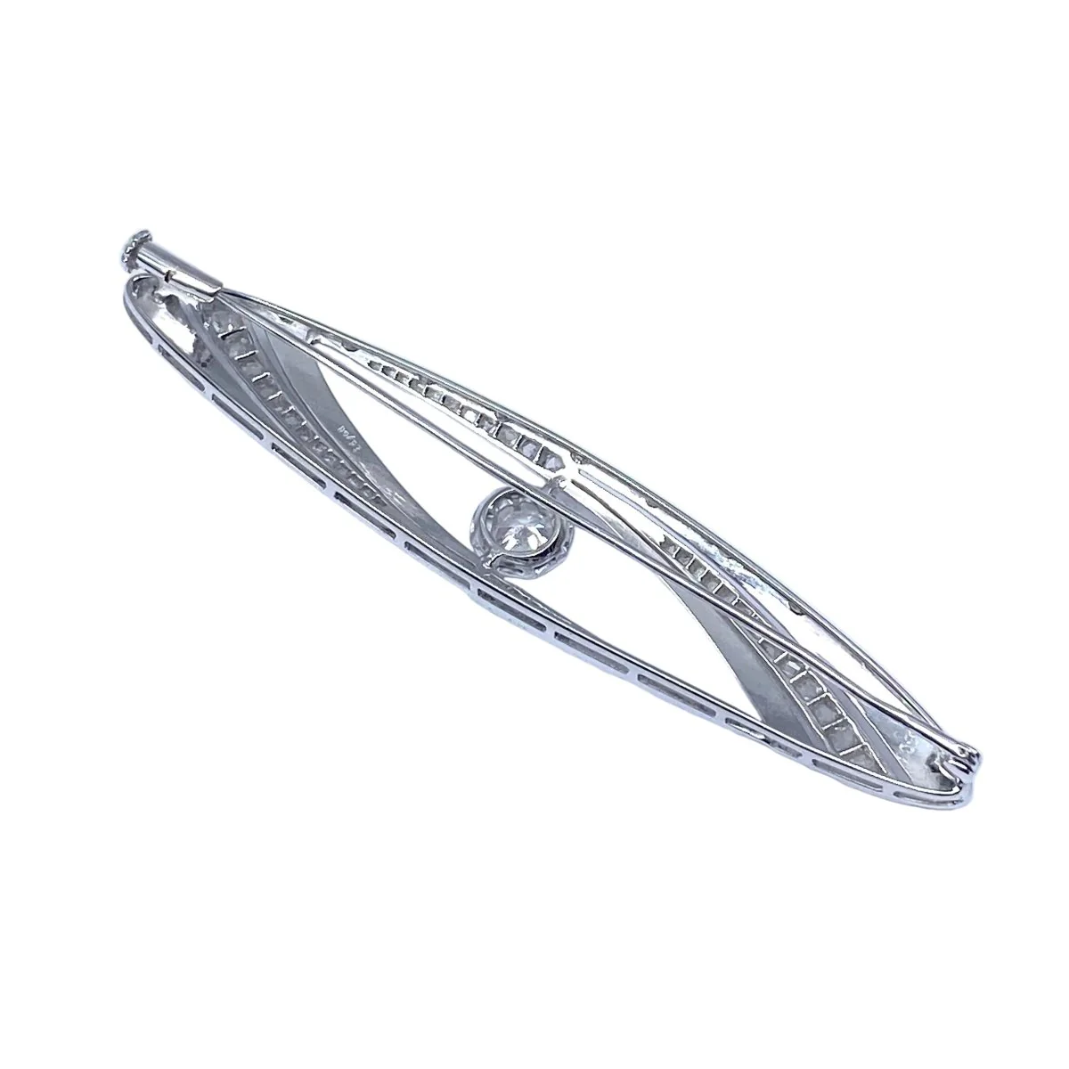 Broche Épingle en or blanc, platine et diamants - Image 2