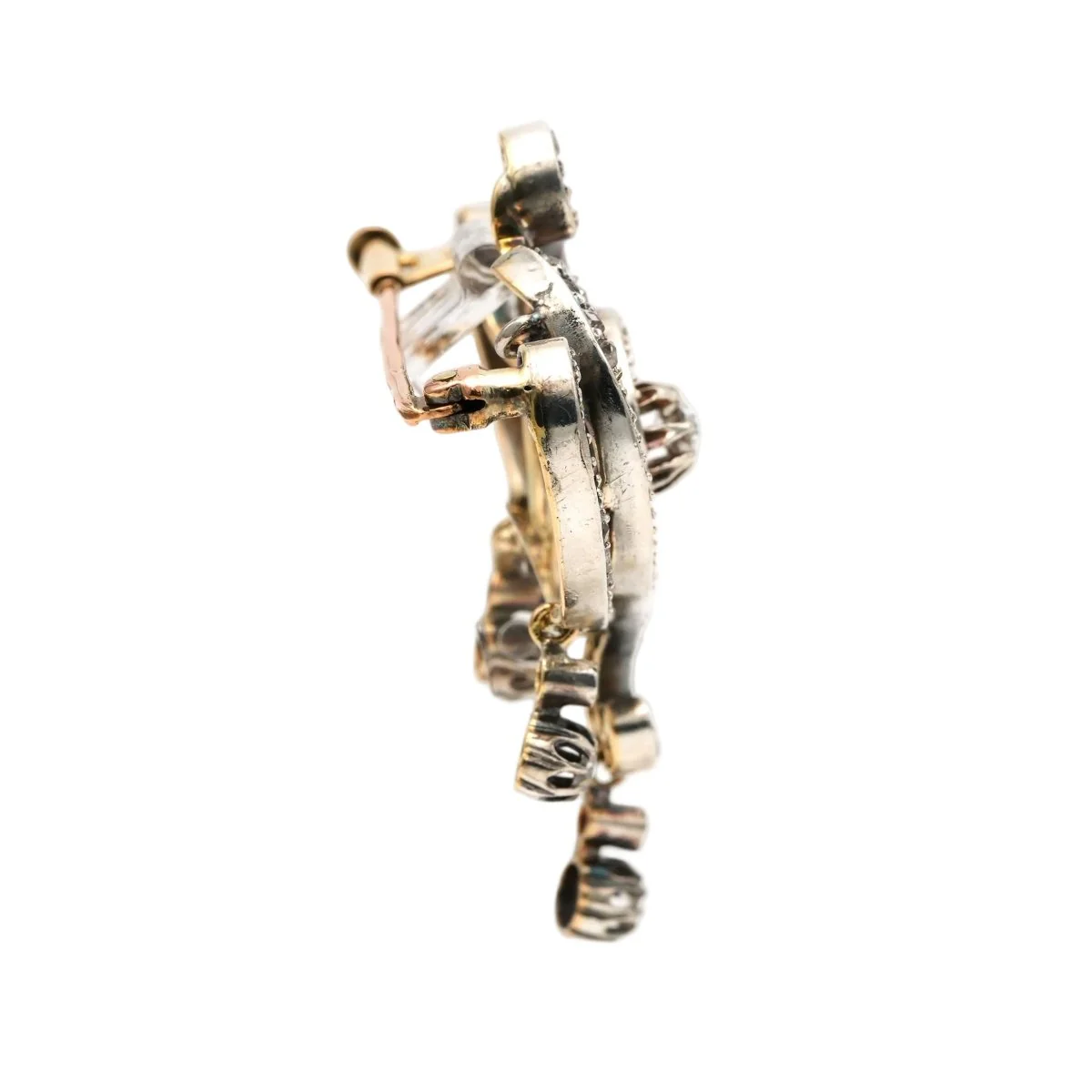 Broche Épingle en or jaune, argent et diamants - Image 5