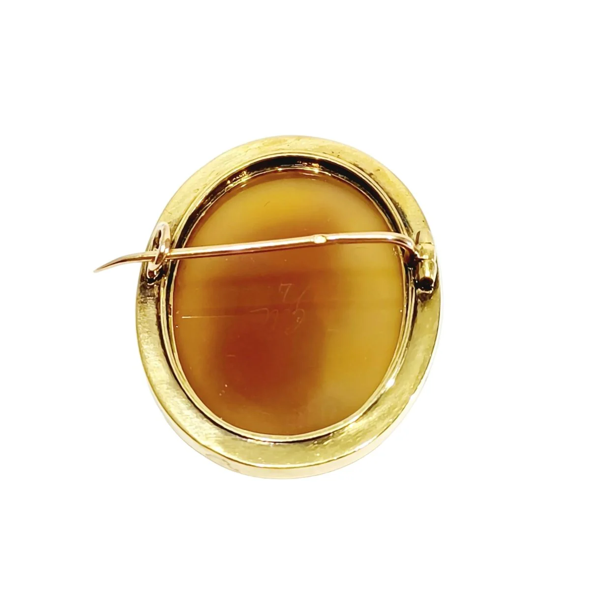 Broche Épingle en or jaune, cornaline et diamants - Image 4