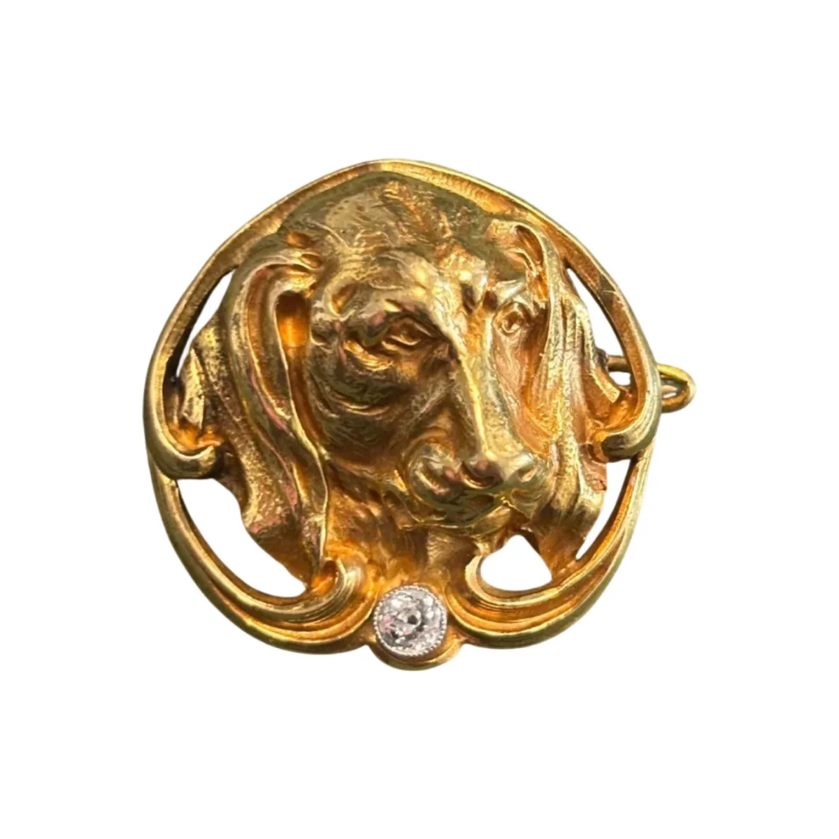 Broche Épingle en or jaune et diamant
