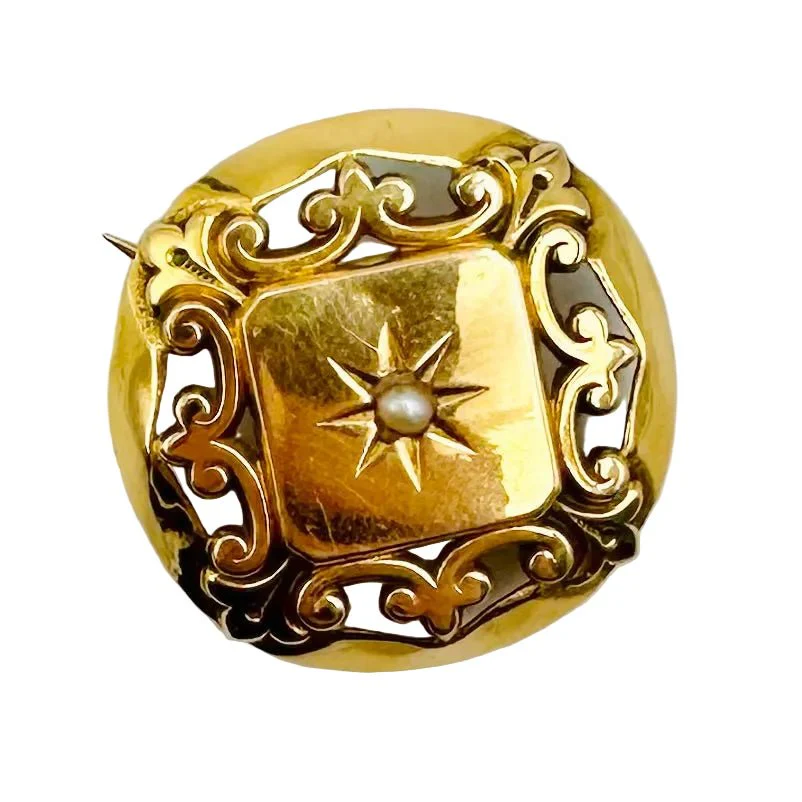 Broche Épingle en or jaune et perle - Image 3