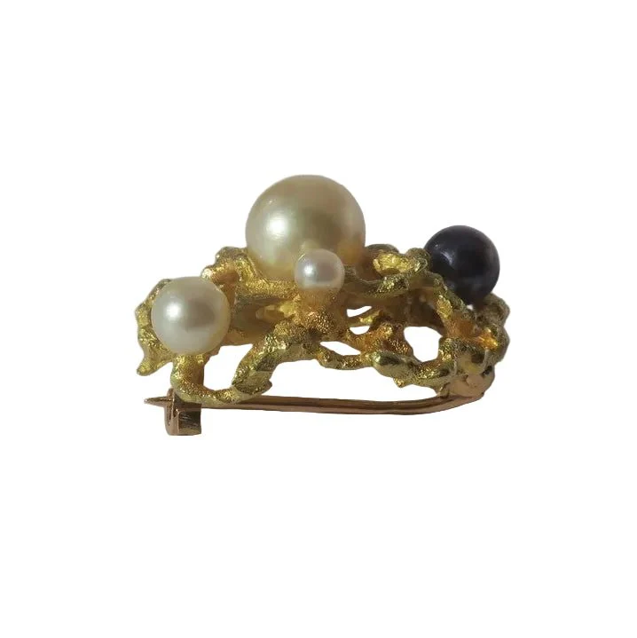 Broche Épingle en or jaune et perles - Image 3