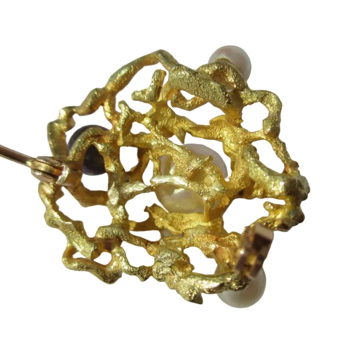 Broche Épingle en or jaune et perles - Image 4