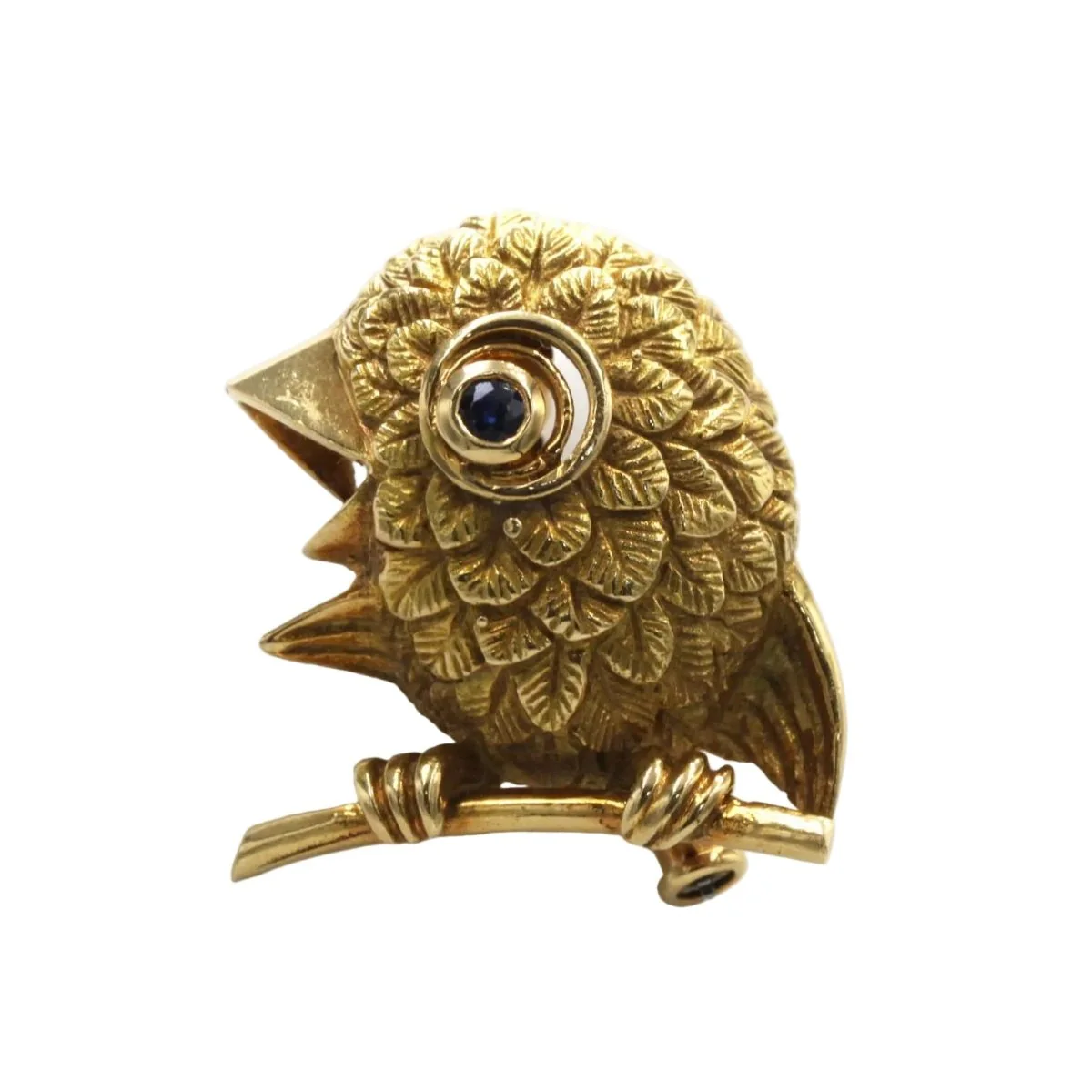 Broche Épingle en or jaune et saphir
