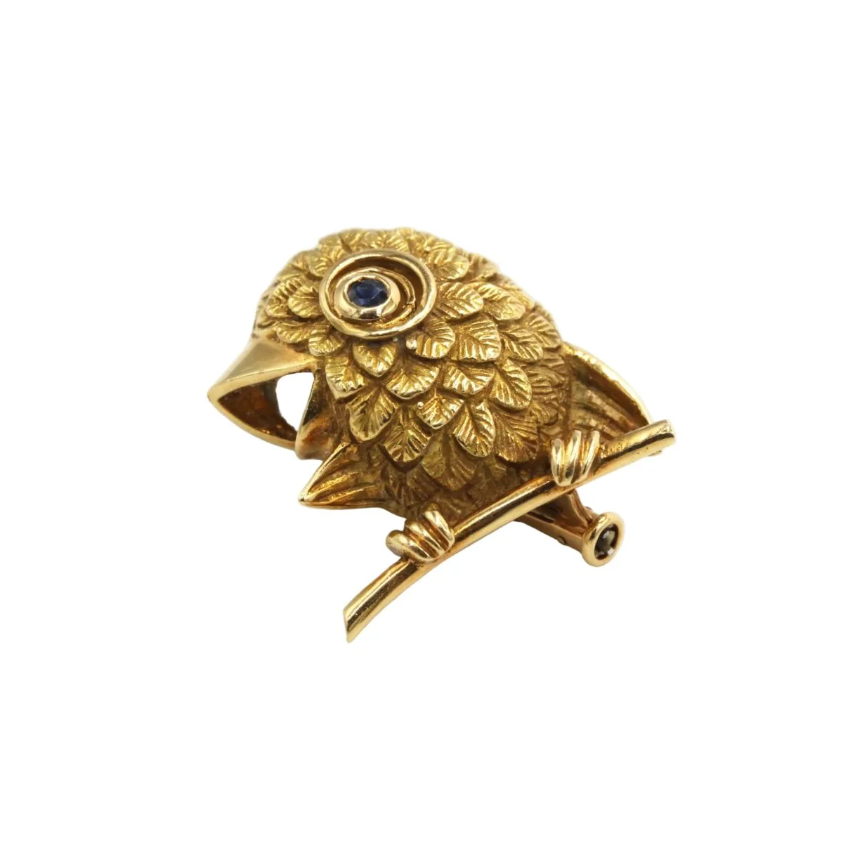 Broche Épingle en or jaune et saphir - Image 2