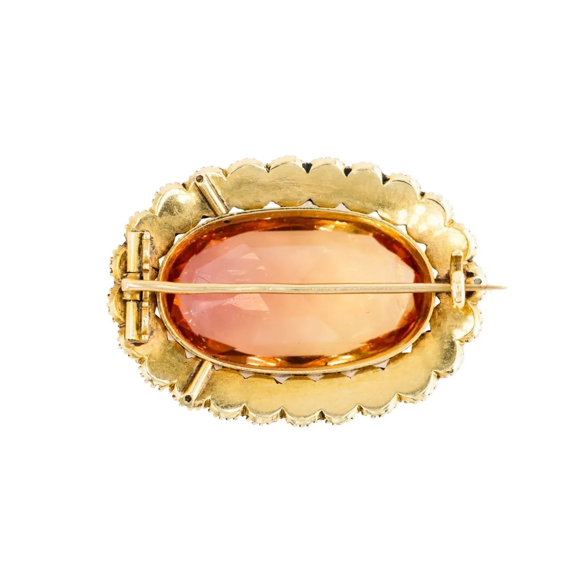 Broche Épingle en or jaune, topaze et perles - Image 4