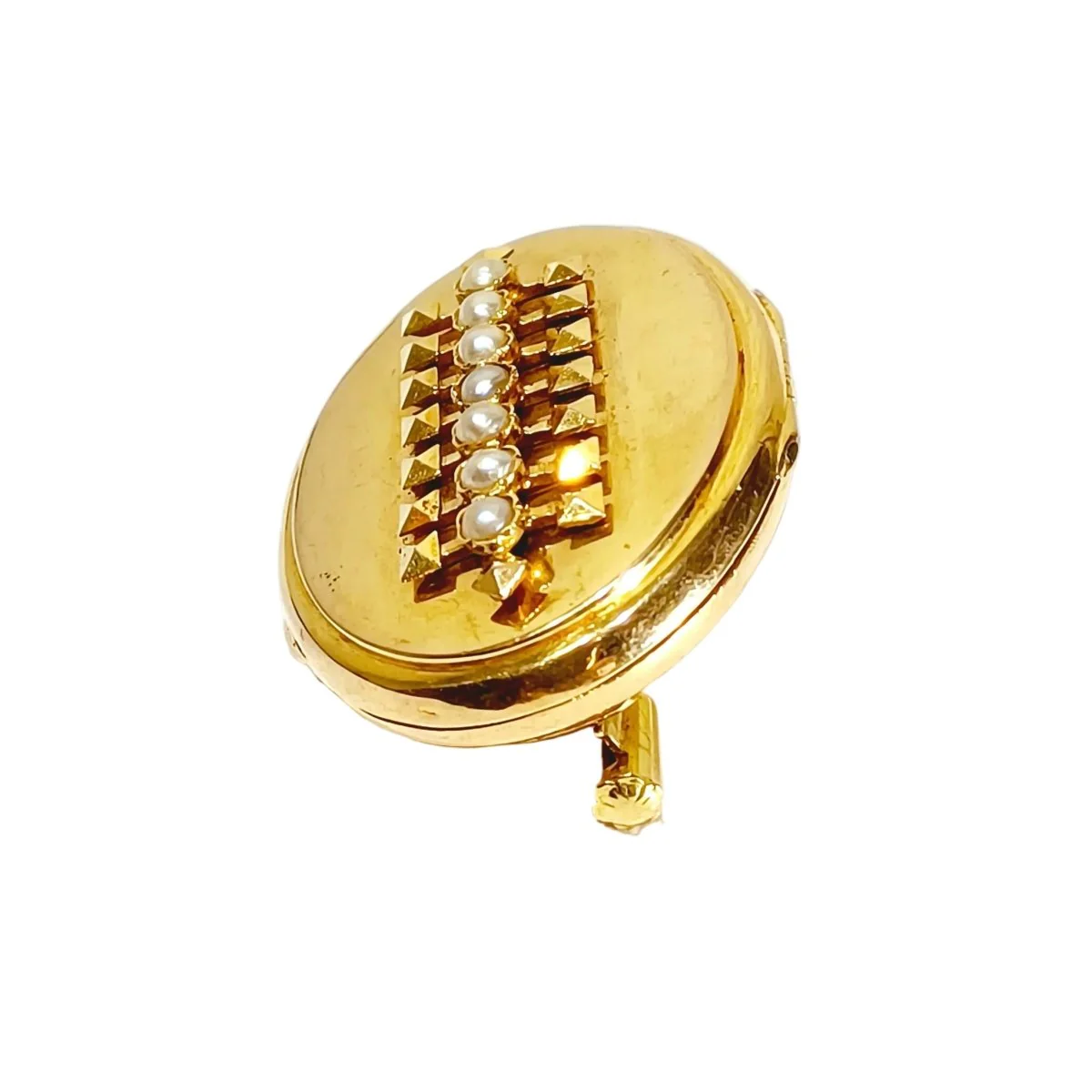 Broche Épingle en or rose et perles - Image 3