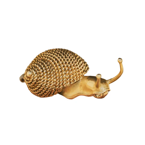 Broche Épingle HERMÉS "Escargot" en or jaune - Image 3