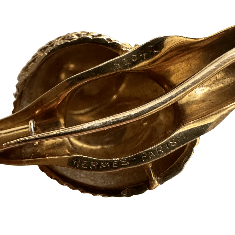 Broche Épingle HERMÉS "Escargot" en or jaune - Image 4