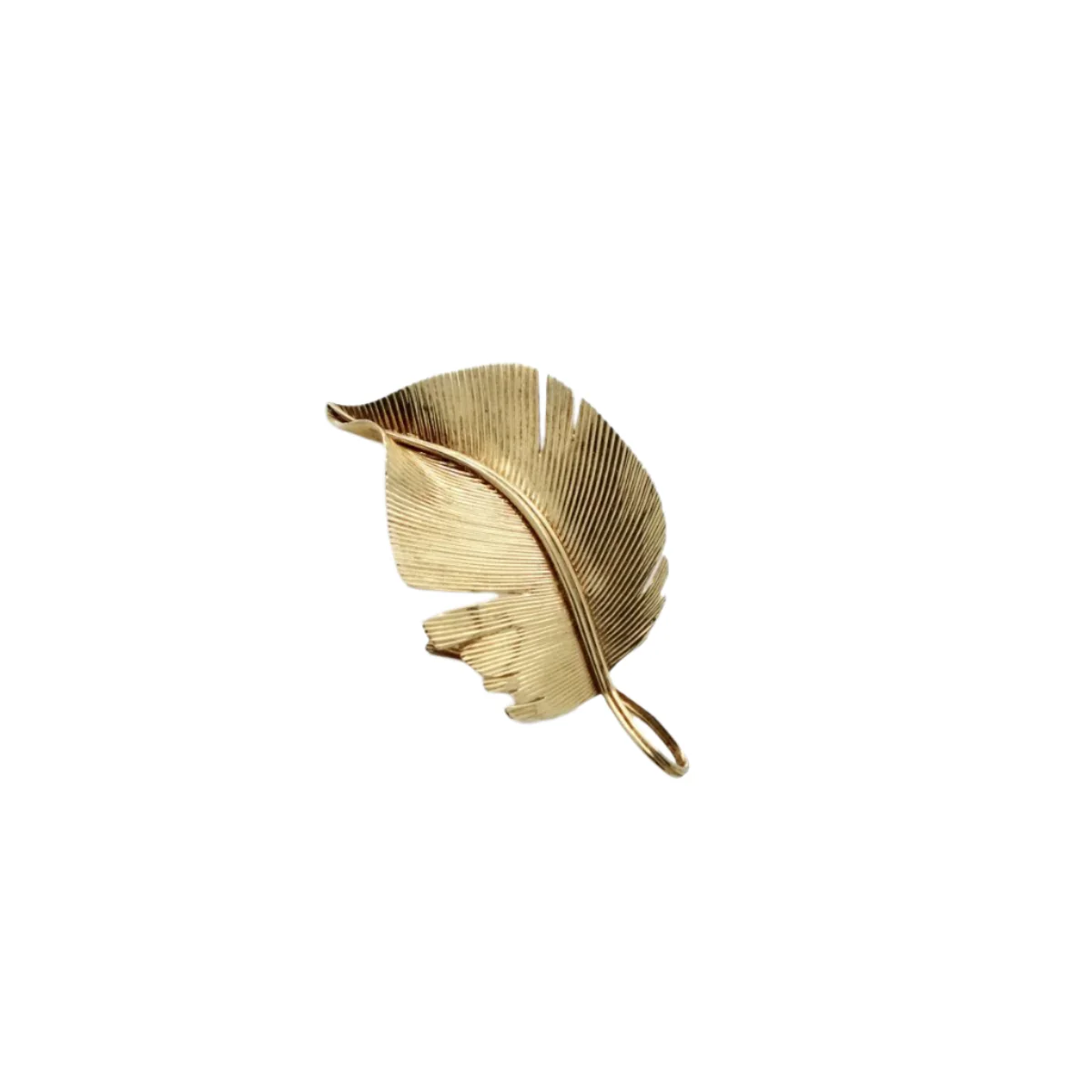 Broche Épingle HERMÈS "Plume" en or jaune