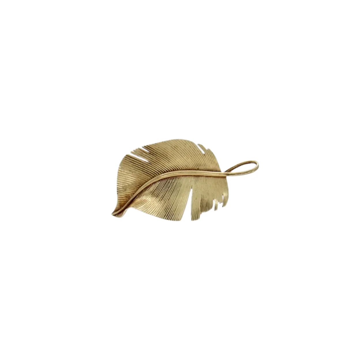 Broche Épingle HERMÈS "Plume" en or jaune - Image 3